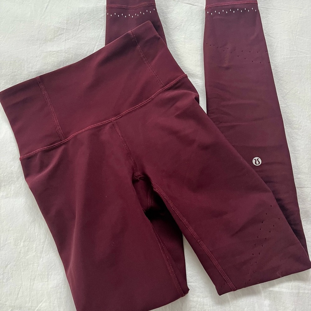 Lulu Lemon 🍋 Burgundy Leggings (High-Waist)